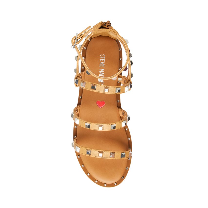 Brown Steve Madden Jtravel Kids' Flat Sandals | PH 5126ZBY